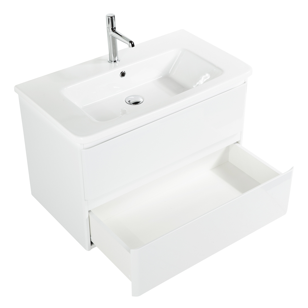 фото Тумба с раковиной подвесная BelBagno ALBANO-CER 105 Bianco Lucido, раковина белая 