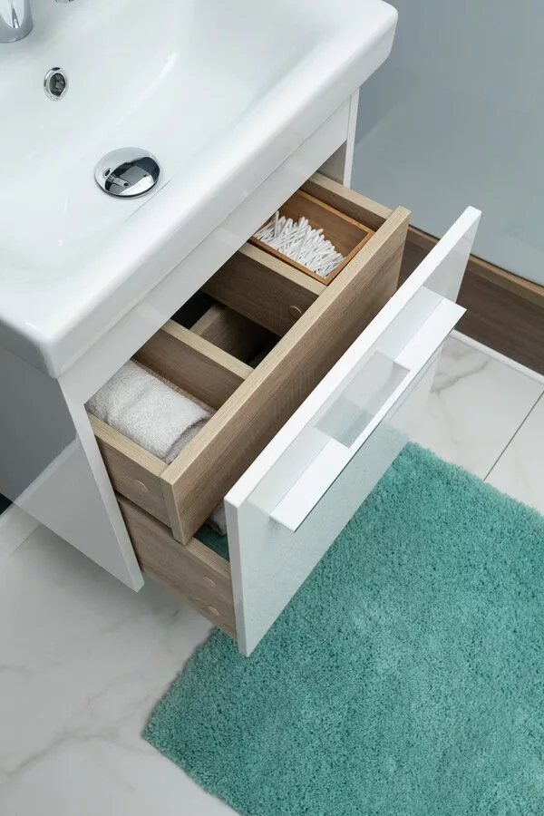 фото Тумба с раковиной Aquanet Августа 50 (Moduo Slim) белый арт. 00254069 