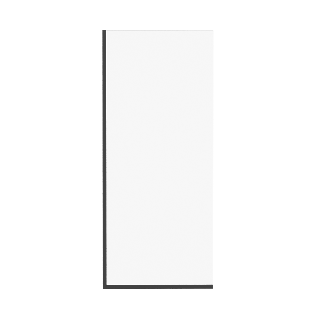 картинка Шторка для ванны Iberica Blanca Mod.403 неподвижная прозрачная профиль черный 50х140 см 