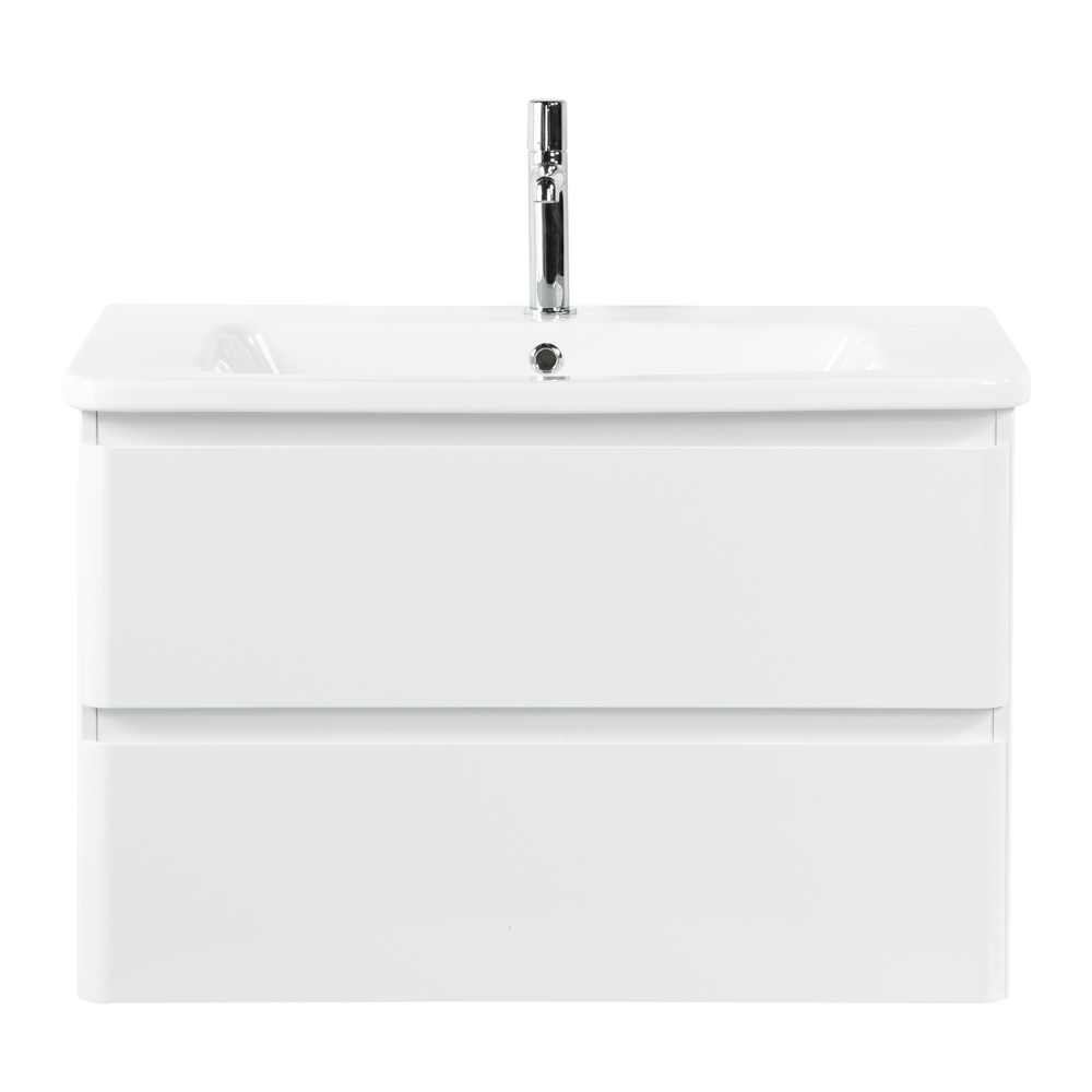 фото Тумба с раковиной подвесная BelBagno ALBANO-CER 105 Bianco Lucido, раковина белая 