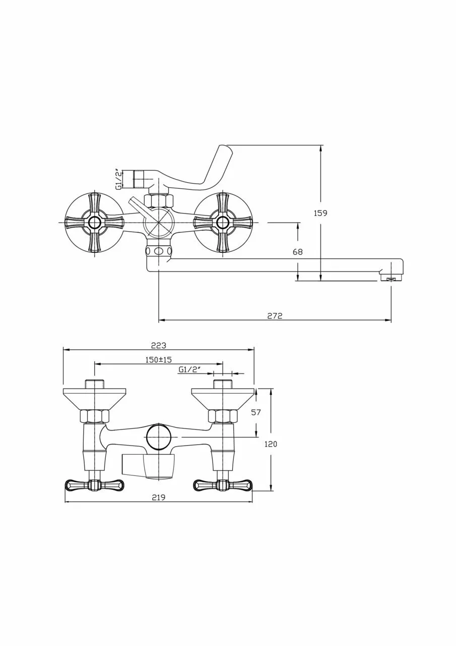 картинка Смеситель для ванны RUSH Bianki BI7650-51 