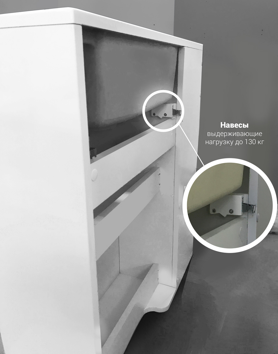 фото Тумба с раковиной 1Marka Lido 60П, белый глянец 