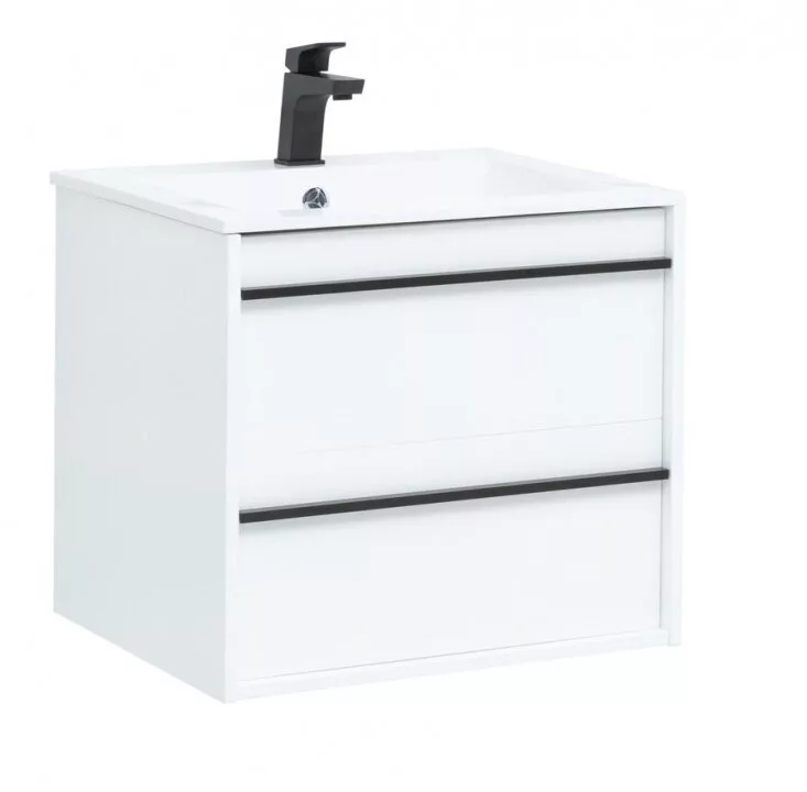 фото Тумба с раковиной Aquanet Lino 60 белый матовый арт. 00271943 