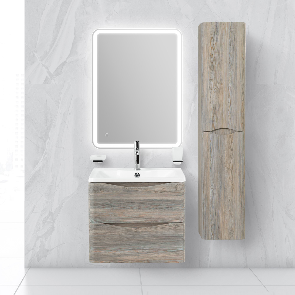 фото Тумба с раковиной подвесная BelBagno ACQUA 60 Pino Scania, раковина белая 