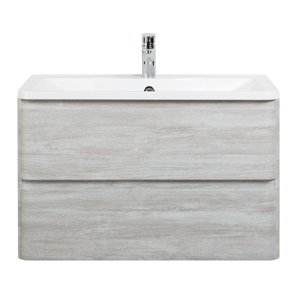 фото Тумба с раковиной подвесная BelBagno ALBANO 100 Rovere Vintage Bianco, раковина белая 
