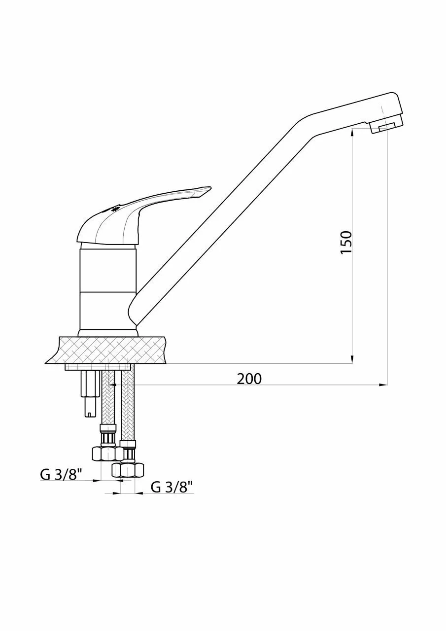 картинка Смеситель для кухни GPD ADRIO MEB120 