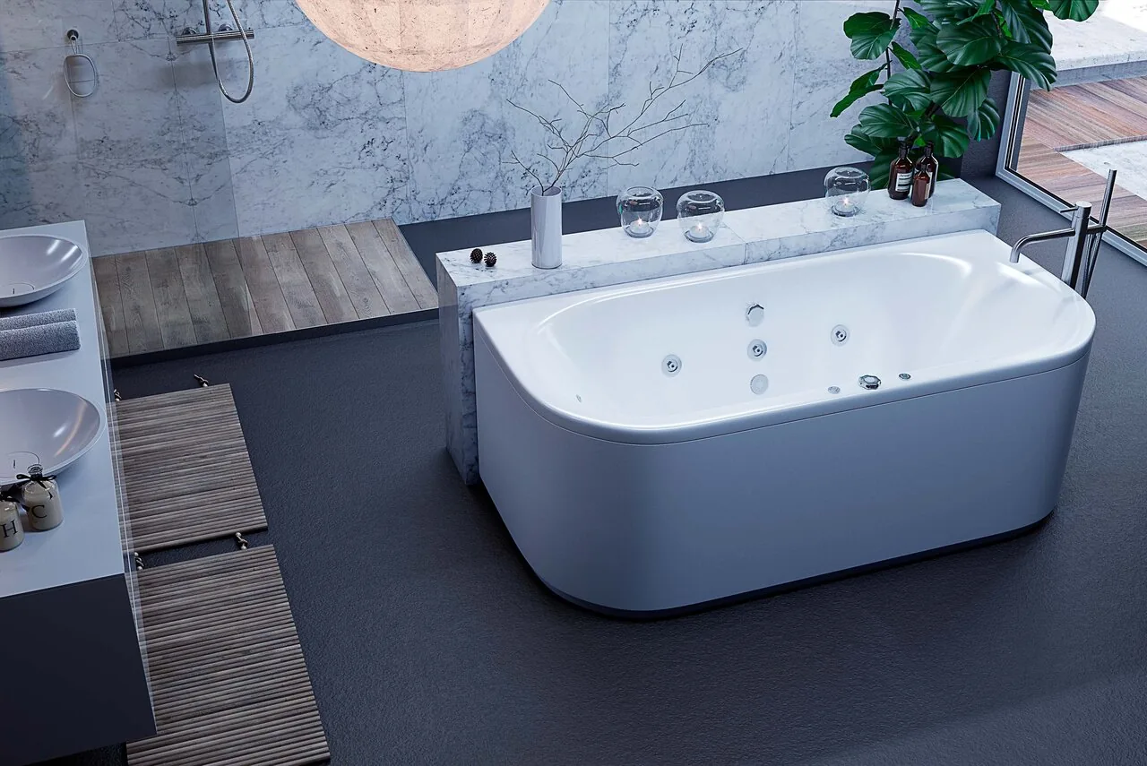 картинка Акриловая ванна Aquatek Морфей 190x90 радиусная с каркасом 