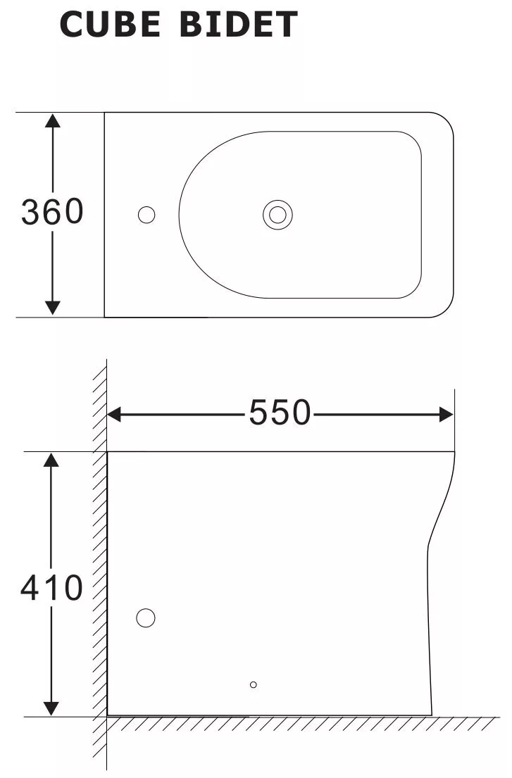 картинка Биде напольное Aquanet Cube-B CL-12248F 