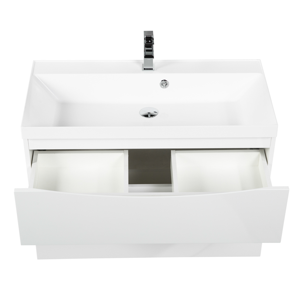 фото Тумба с раковиной подвесная BelBagno MARINO-H60 80 Bianco Lucido, раковина белая 