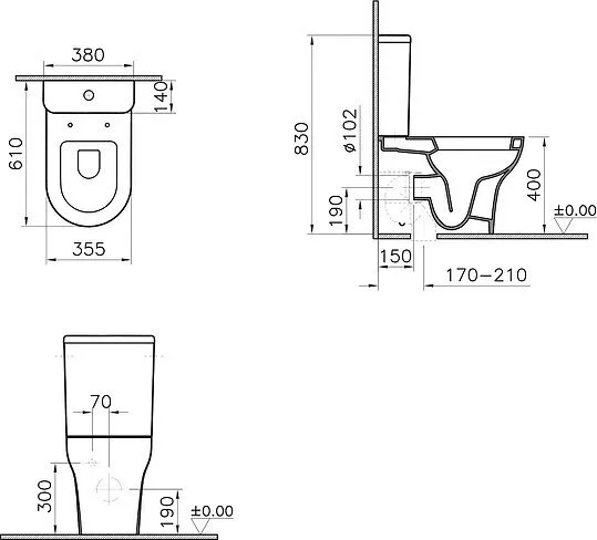 картинка Унитаз-компакт VitrA Zentrum 9012B003-7201 