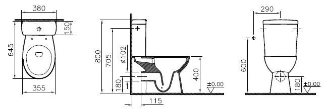 картинка Унитаз-компакт VitrA S10 9822B003-7204 