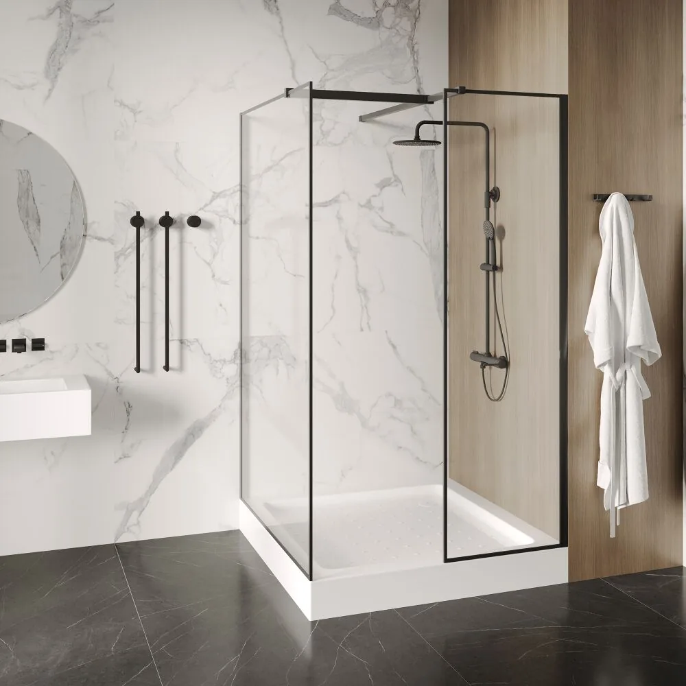 фото Душевой поддон ABBER AD3D100 100х100 квадратный акриловый белый 