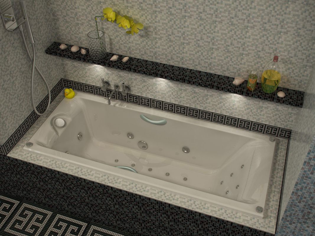картинка Акриловая ванна Eurolux QWATRY 150x70 с каркасом, экраном и слив-переливом 