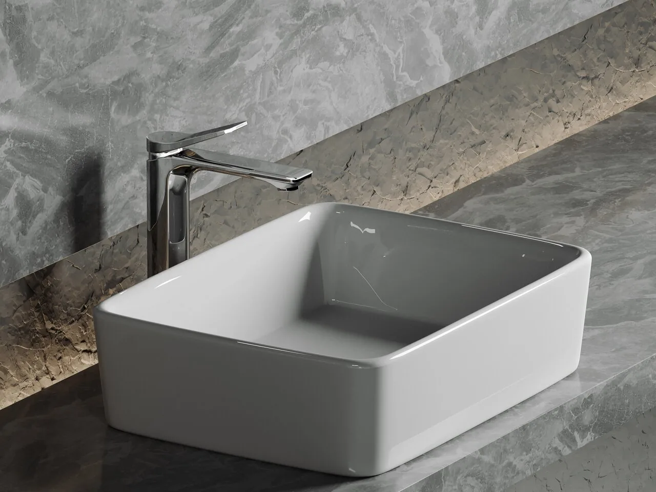 картинка Накладная раковина Ceramicanova Element CN6037 цвет белый 48х37 см 
