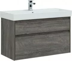 фото Тумба с раковиной Aquanet Nova Lite 100 дуб рошелье (2 ящика) арт. 00245253 