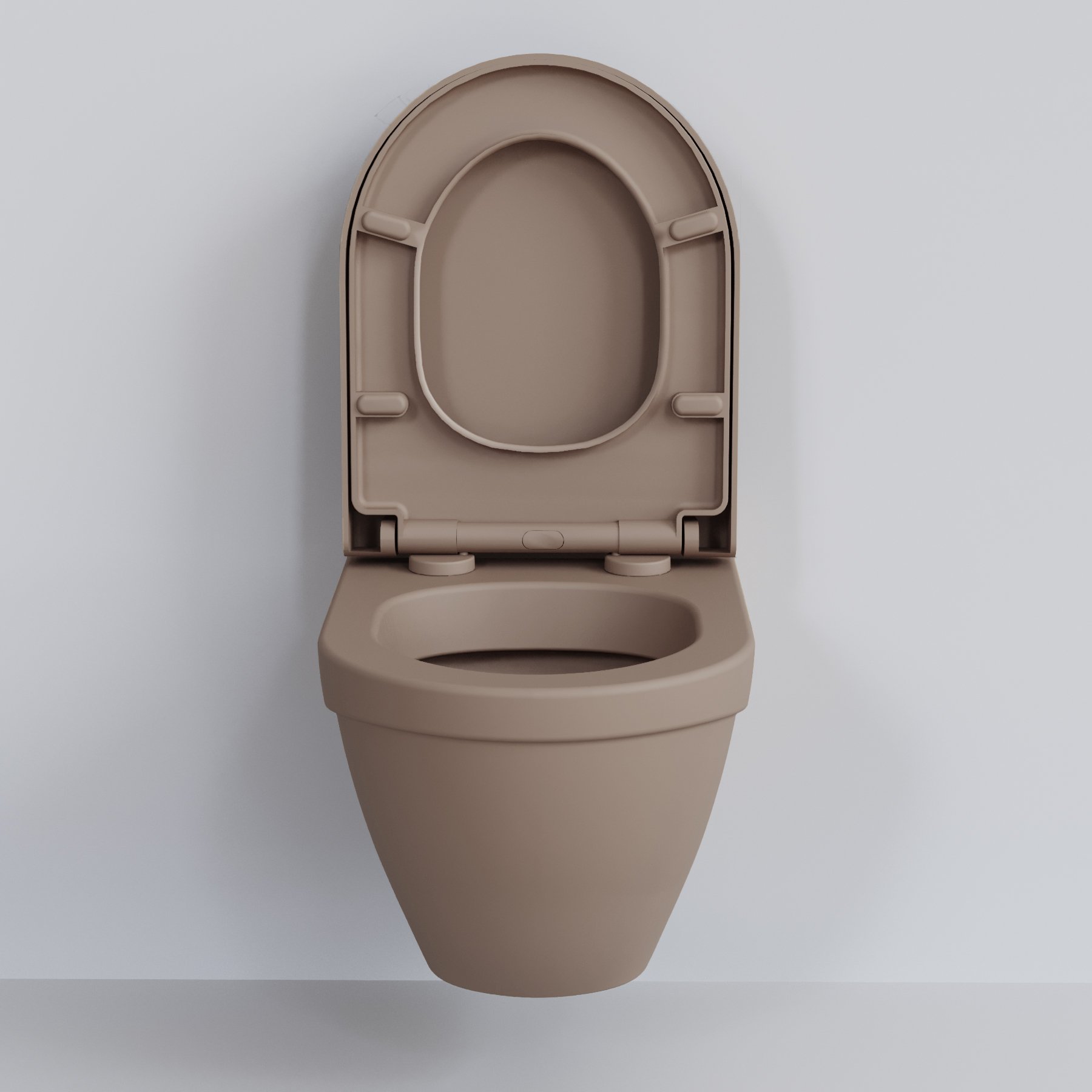 картинка Унитаз подвесной Ambassador Nord 133T20501 темно-бежевый матовый подвесной с тонкой крышкой 