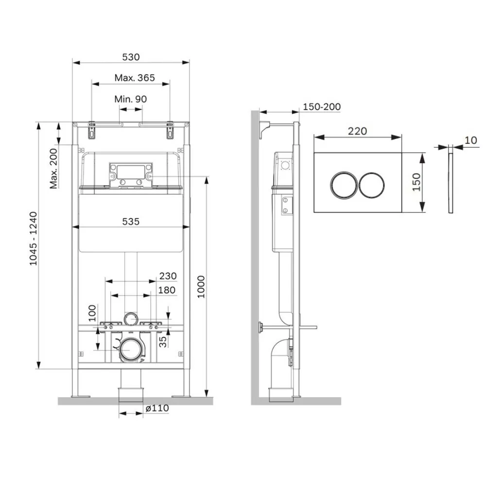 картинка Инсталляция AM.PM MasterFit I012710.0151 для подвесного унитаза с клавишей ProC L хром глянц 