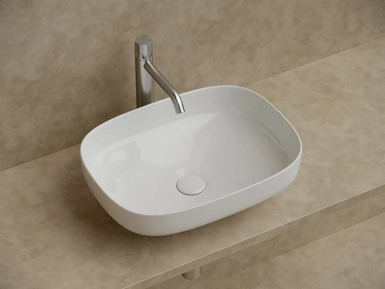 картинка Накладная раковина Ceramicanova Element CN5031 цвет белый 50х38 см 