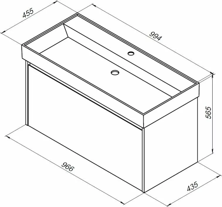 фото Тумба с раковиной Aquanet Nova Lite 100 дуб рустикальный (1 ящик) арт. 00254700 