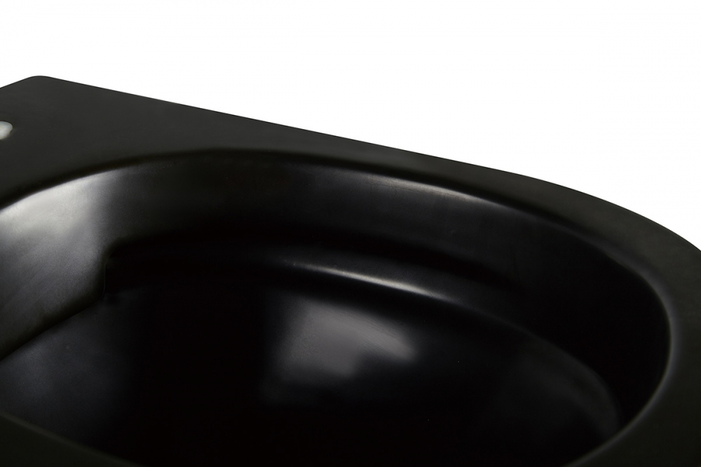 картинка Унитаз подвесной ABBER BEQUEM AC1100MB черный матовый, безободковый 