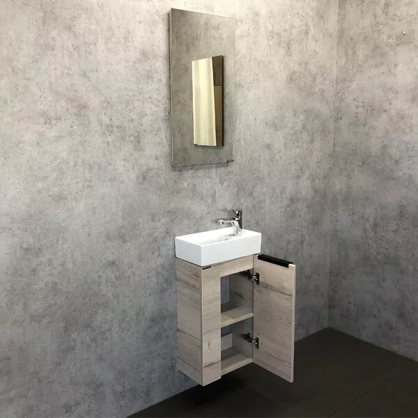 фото Тумба с раковиной Comforty Асти 40 дуб дымчатый 