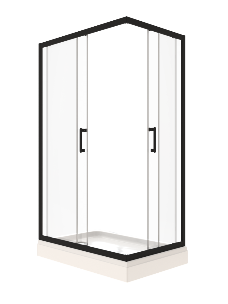 фото Душевое ограждение Triton Фикс-Блэк 120х90 прямоугольное 