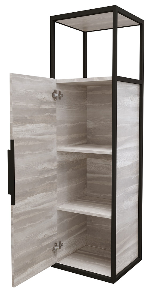 фото Шкаф-пенал Grossman Лофт 40 универсальный, шанико/металл черный 