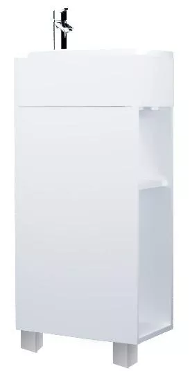 фото Тумба с раковиной 1Marka Laura 40Н, белый глянец R 