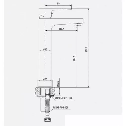 картинка Смеситель для раковины Creavit Sharp SR6500, хром 