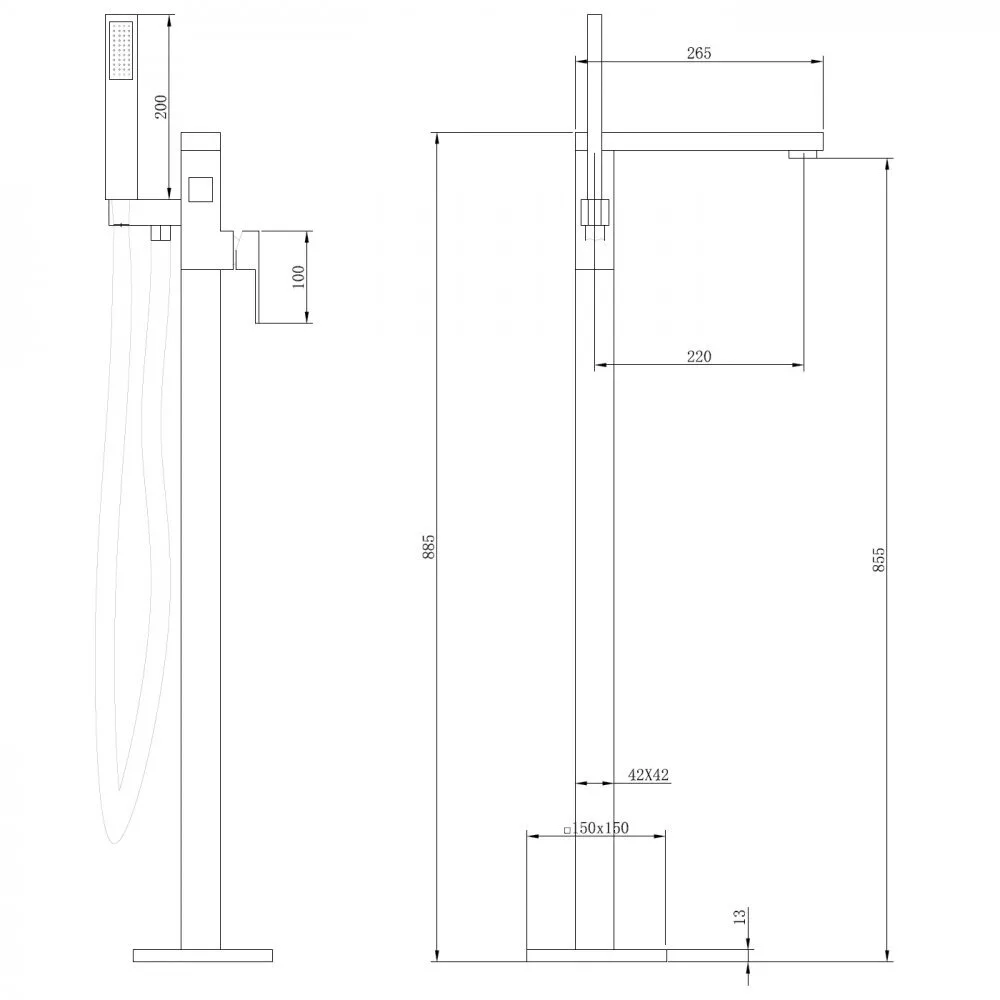 картинка Смеситель ABBER Daheim AF8215G напольный, золото матовое 