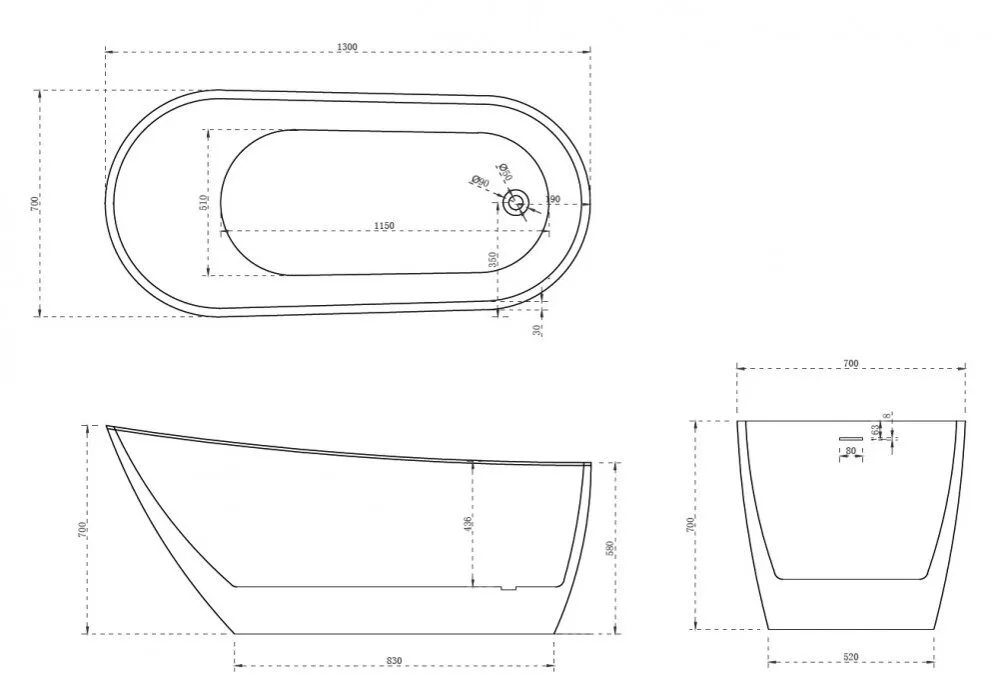 картинка Акриловая ванна Abber AB9353-1.3 