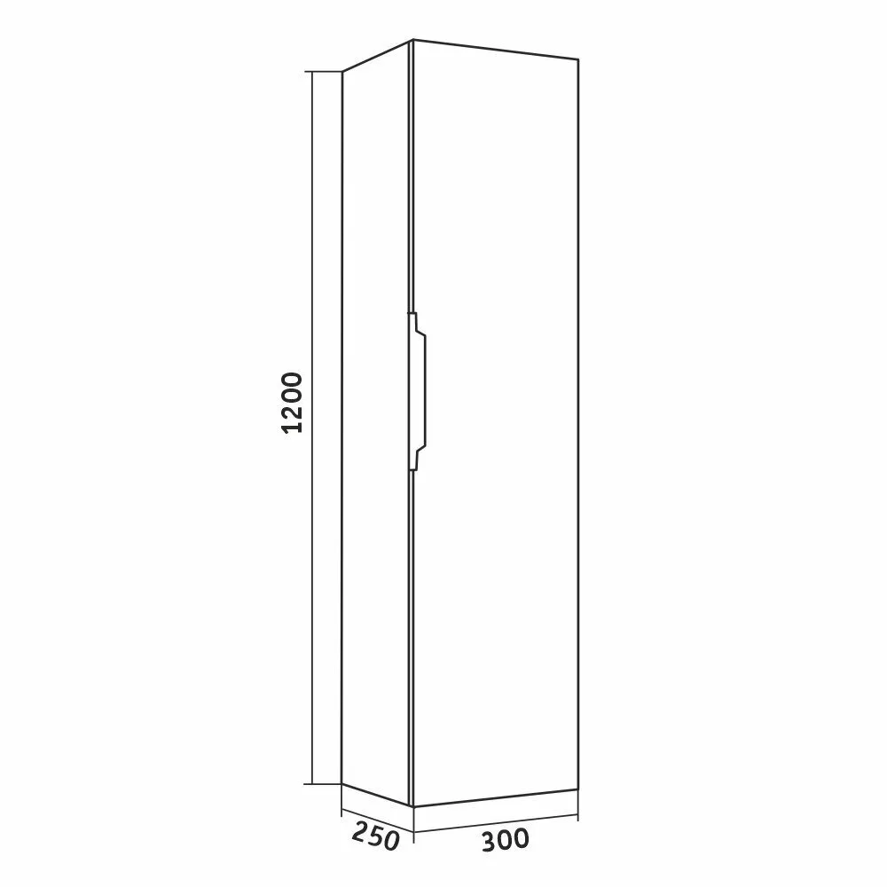 фото Пенал подвесной Grossman Кросс-30 см универсальный бетон 