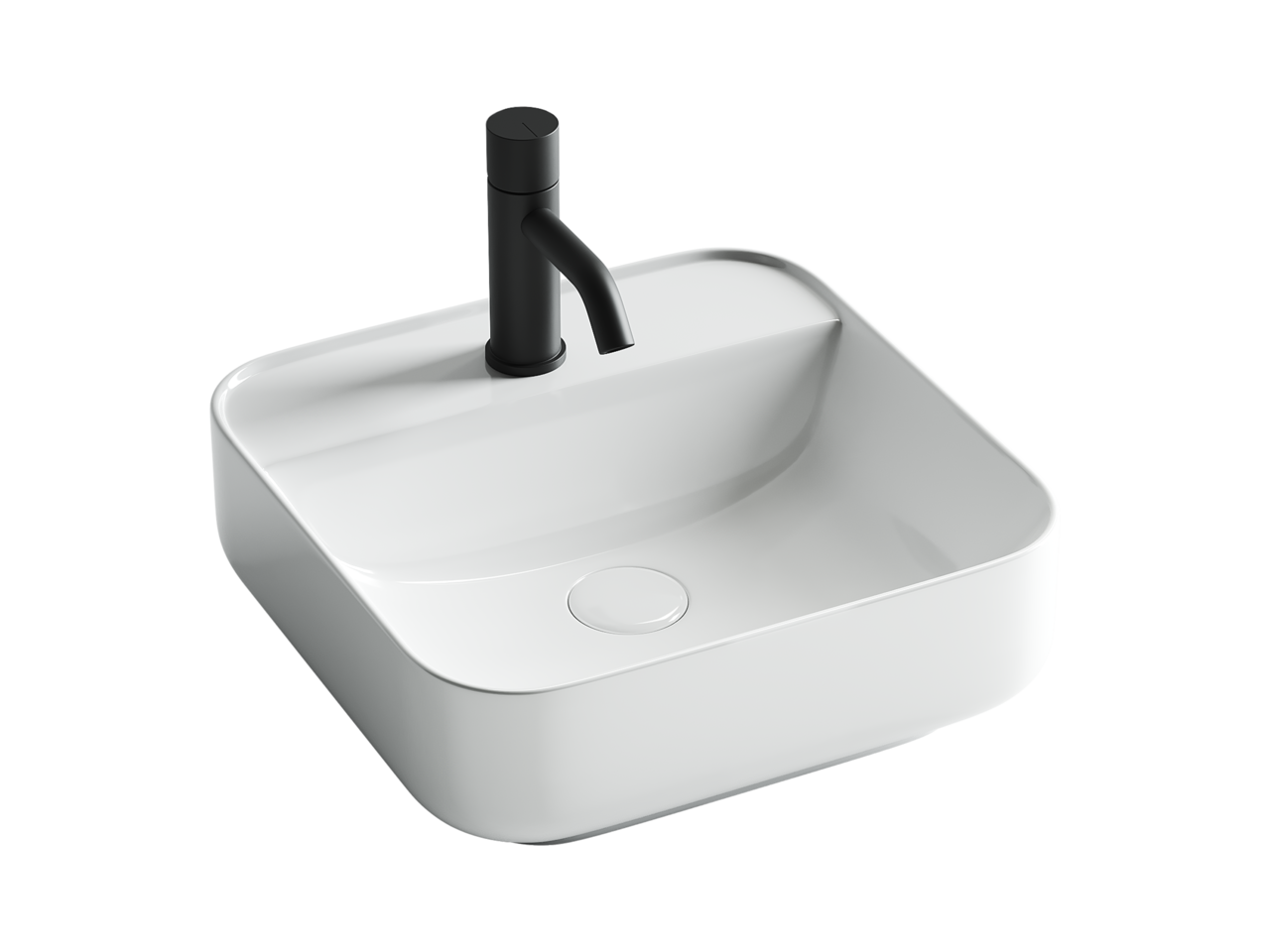 картинка Накладная раковина Ceramicanova Element CN5014 цвет белый 39х39 см 
