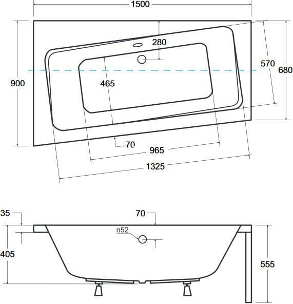 картинка Акриловая ванна Besco Infinity 150x90 L 