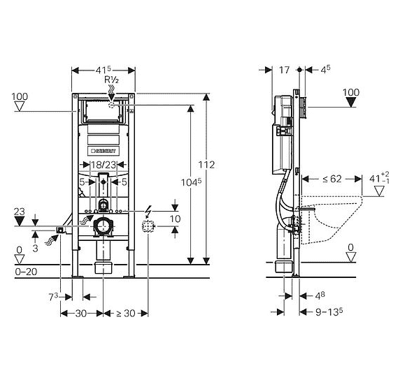 картинка Система инсталляции для унитазов Geberit Duofix 111.361.00.5 