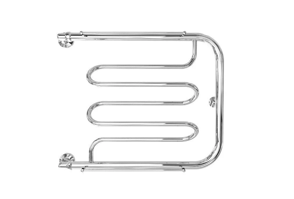 картинка Полотенцесушитель Двин Dw 50/50 1"-1/2" С полкой Водяной К0, Полированный (4627085930860) 