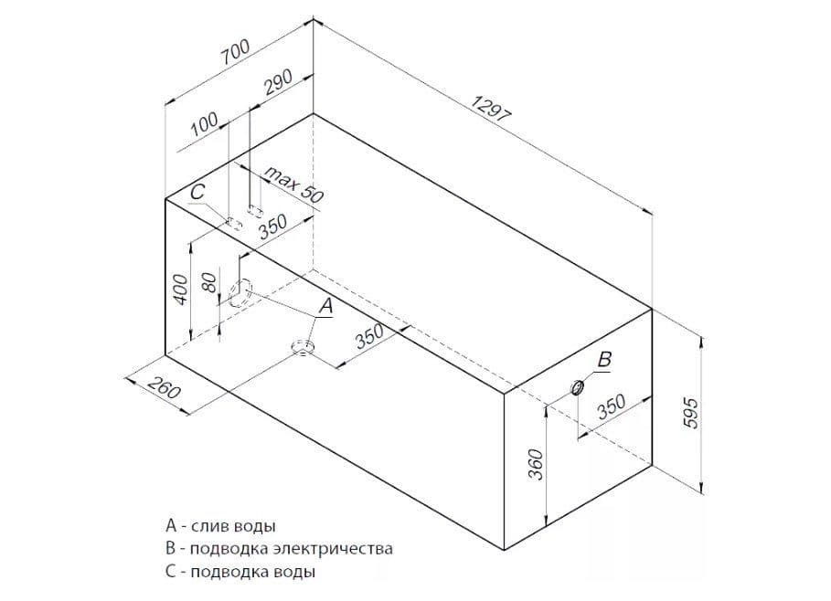 картинка Акриловая ванна Aquanet West 130x70 с каркасом West 00196059 