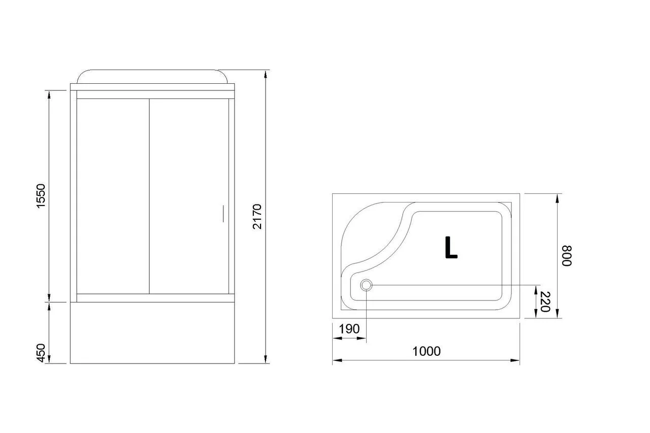 картинка Душевая кабина Royal Bath 8100BP1-M (матовое) левая 100x80x217 