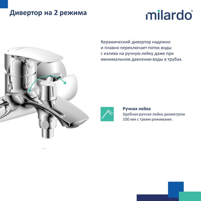 картинка Смеситель для ванны и душа Milardo RORSB00M02 