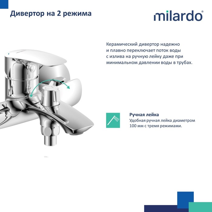 картинка Смеситель для ванны и душа Milardo RORSB00M02 