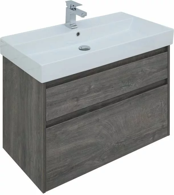 фото Тумба с раковиной Aquanet Nova Lite 90 дуб рошелье (2 ящика) арт. 00245249 