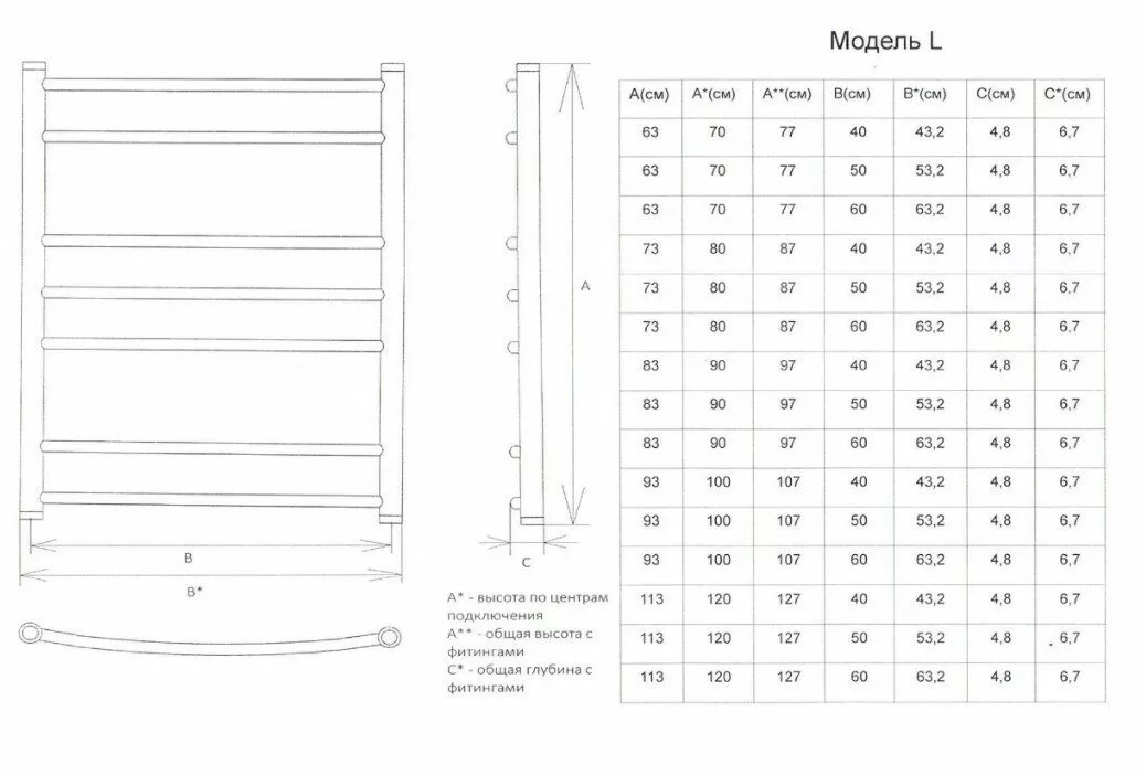 картинка Полотенцесушитель Двин L 60/40 Водяной /1"-1/2" К3 Черный матовый (4627167088861) 