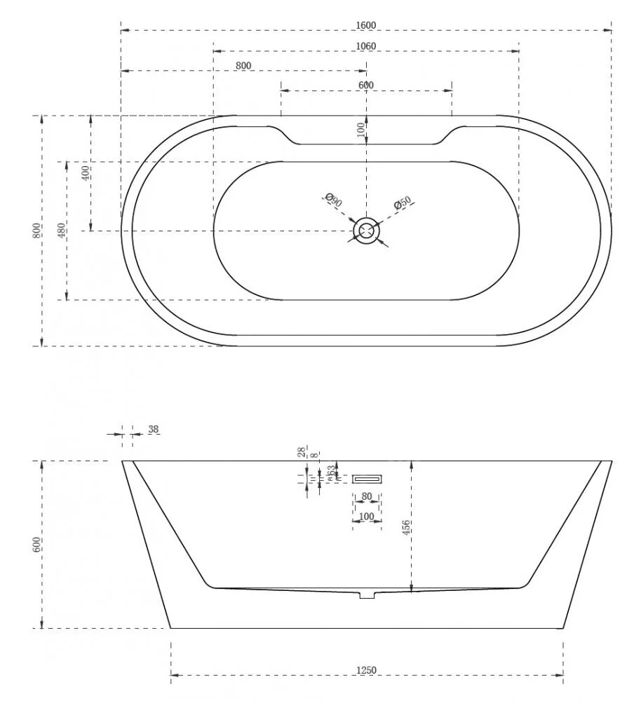 картинка Акриловая ванна Abber AB9299-1.6 