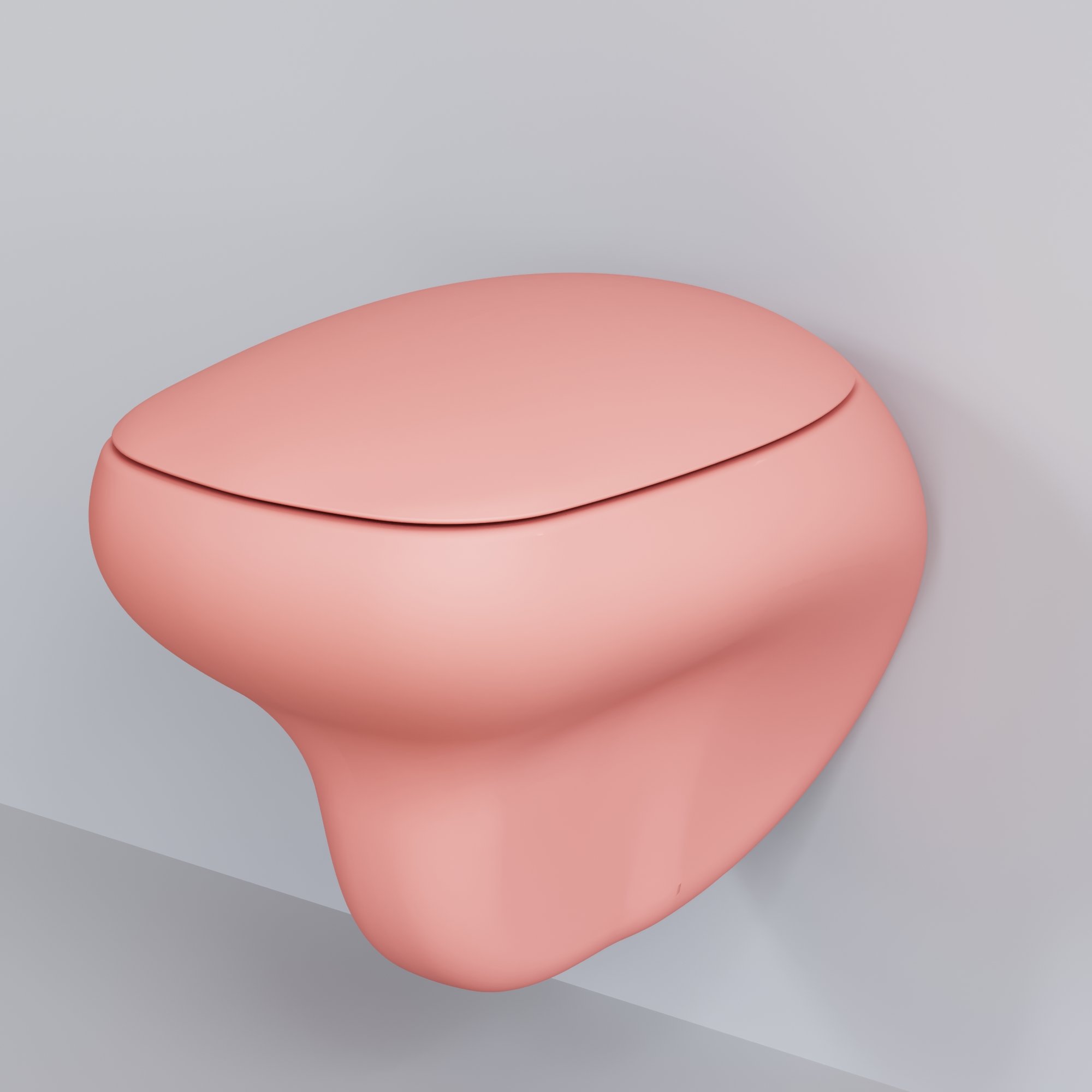 картинка Унитаз подвесной Ambassador Diamond 123T20901R розовый матовый с толстой крышкой 