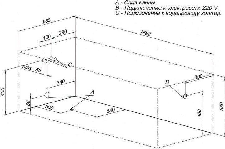 картинка Акриловая ванна Aquanet Extra 170x70 с каркасом Extra  00203769 