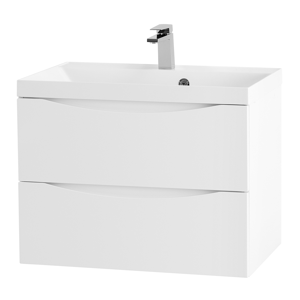фото Тумба с раковиной подвесная BelBagno MARINO 60 Bianco Opaco, раковина белая 