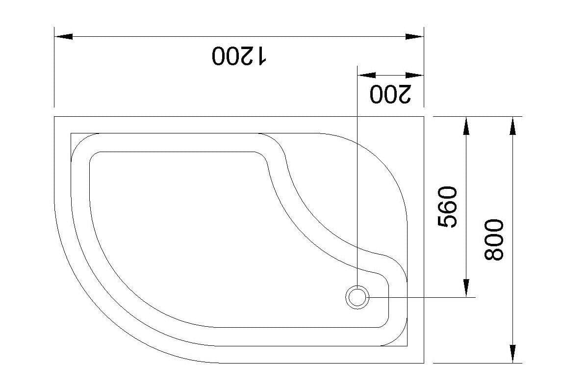 фото Душевой поддон Royal Bath 8120BK 120x80x45 правый 