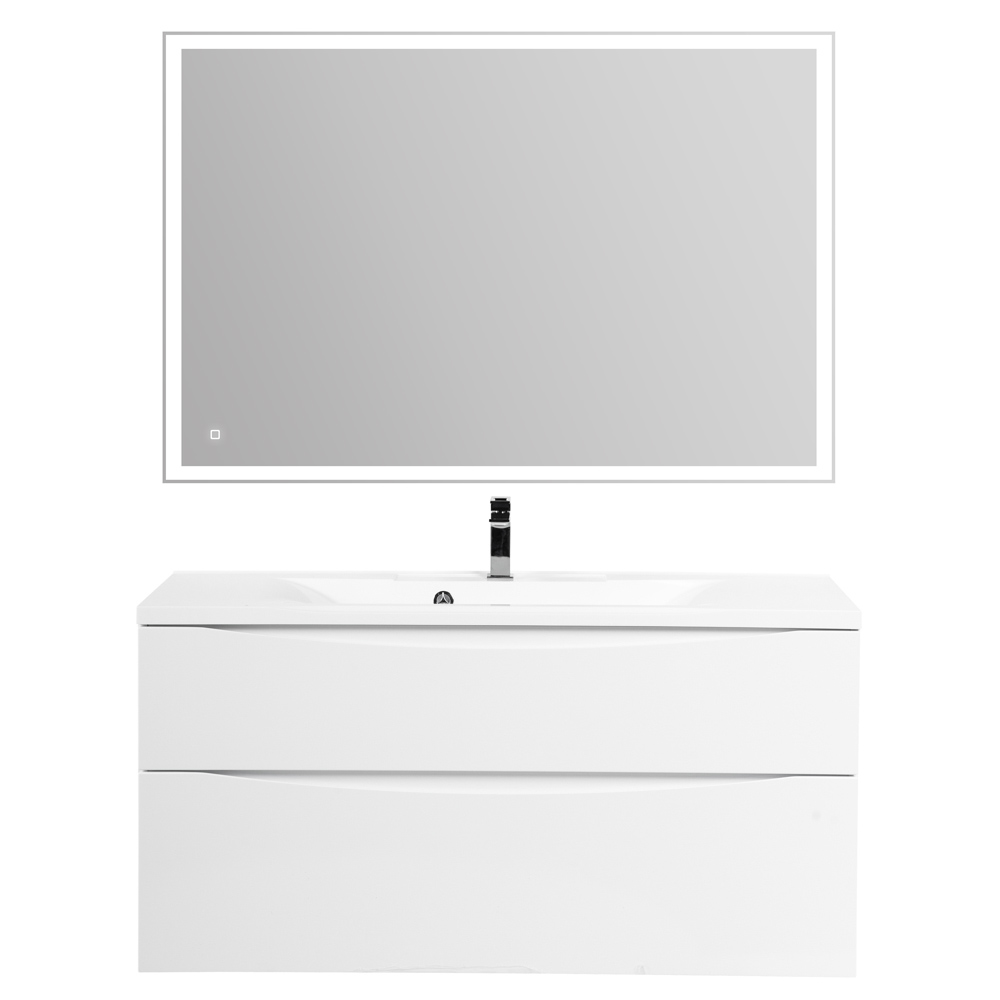 фото Тумба с раковиной подвесная BelBagno MARINO-H60 120 Bianco Lucido, раковина белая 