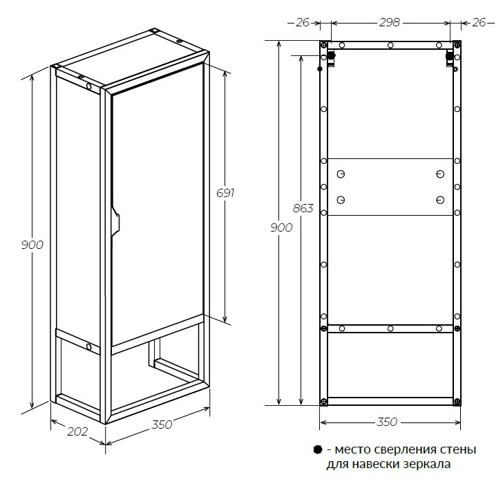 фото Пенал 1Marka Grunge Loft 35Н/П 1д 