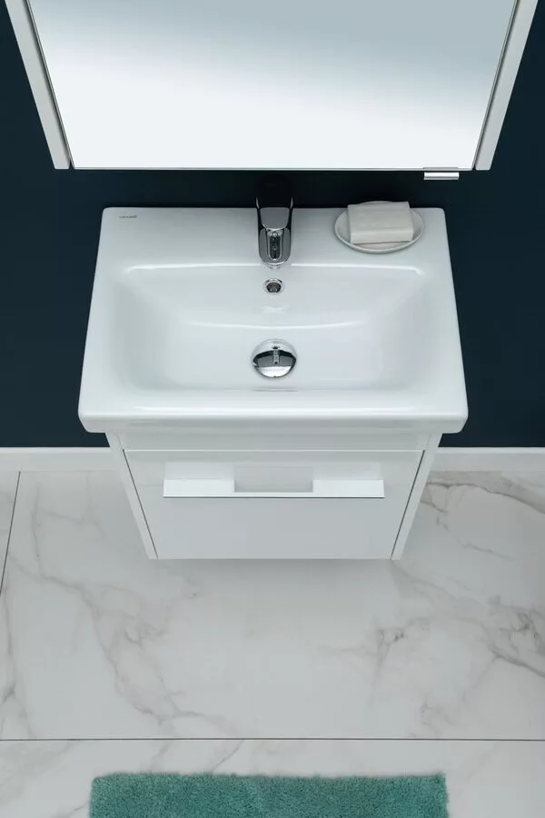 фото Тумба с раковиной Aquanet Августа 50 (Moduo Slim) белый арт. 00254069 